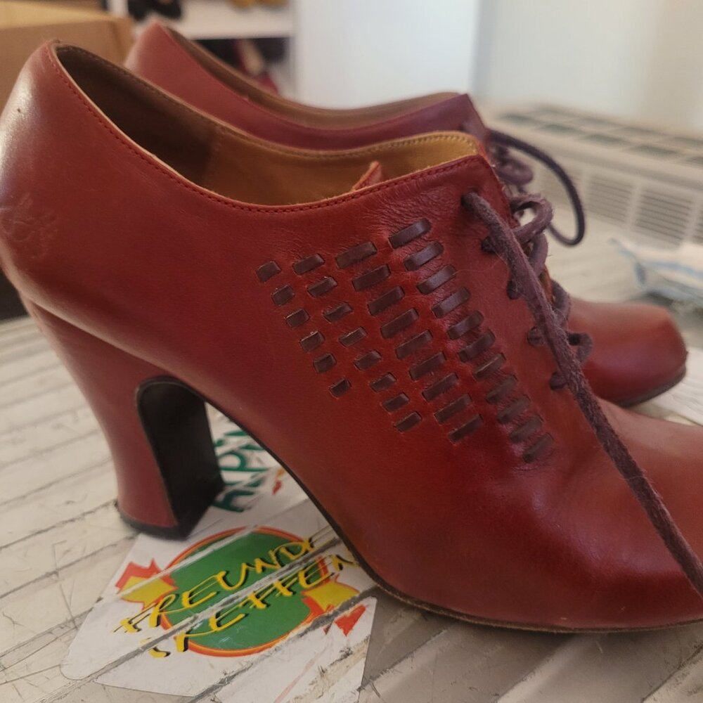 Red Fluevog 8 Booties - Picture 6 of 7